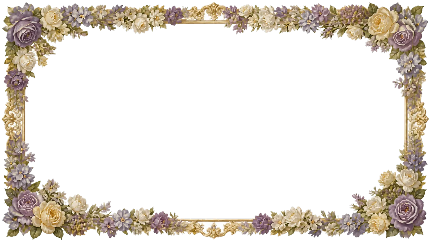 Transparent floral border made for the 4K display composition
